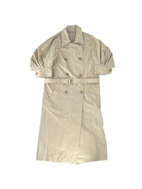 Prada Trench Coat Puff Sleeve Outerwear Jacket Long Apparel